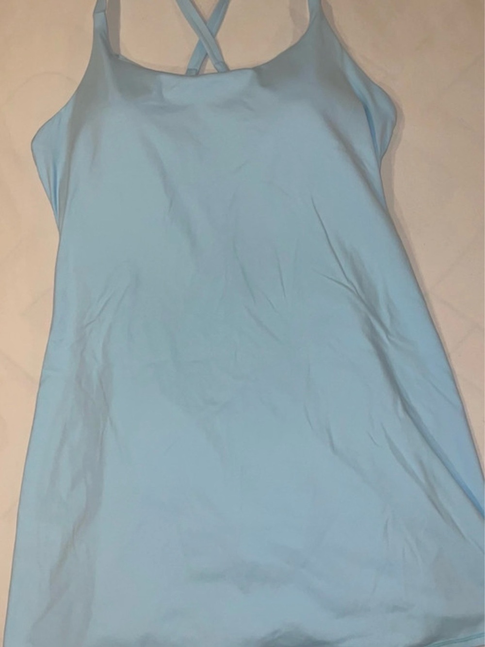 HALARA Light Blue Crisscross Strap Mini Dress